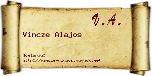 Vincze Alajos névjegykártya